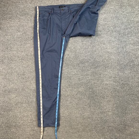 Lucky Brand Pants Mens 36 Shark Blue Cotton Stretch Flat Front 5 Pocket Chino - Picture 3 of 10